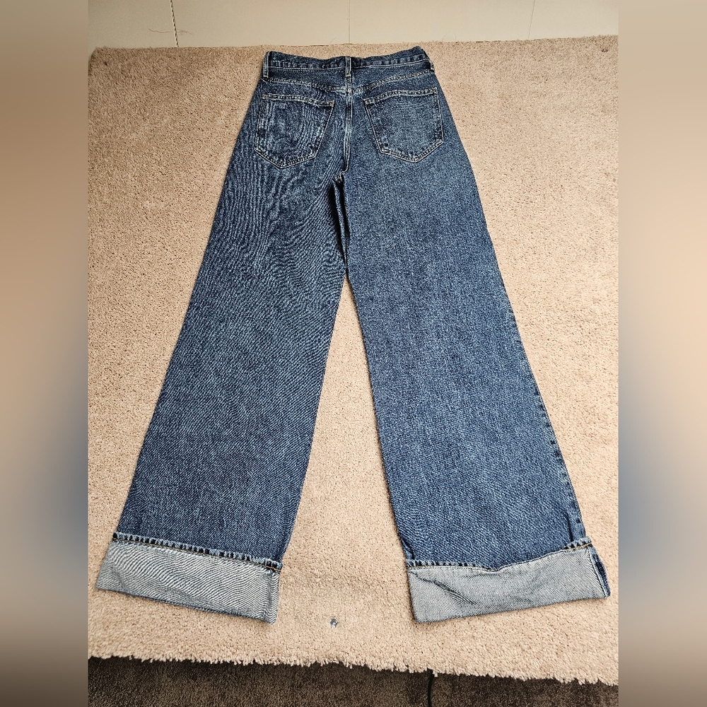 Agolde Blue Wide Leg Jeans - Picture 8 of 9